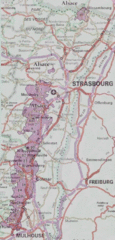 Alsace wine region map