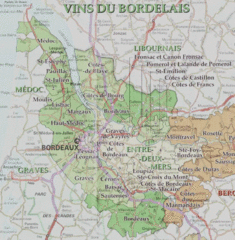 Bordeaux wine region map