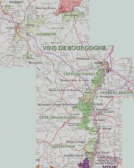 Bourgogne wine region map