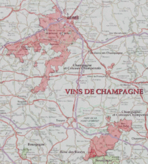 Champagne wine region map