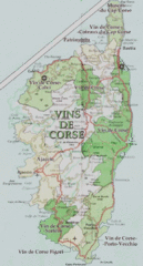 Corse wine region map