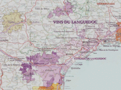 Languedoc wine region map