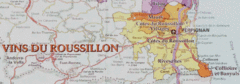 Roussillon wine region map